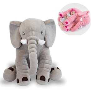 Almofada elefante pelúcia 60cm travesseiro bebê antialérgico