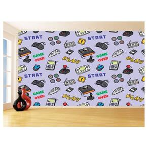 Papel De Parede 3D Infantil Controle Game Jogo 3,5M Azs209