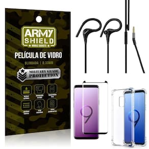 Capa + película 3d samsungs9 + fone sport hs94