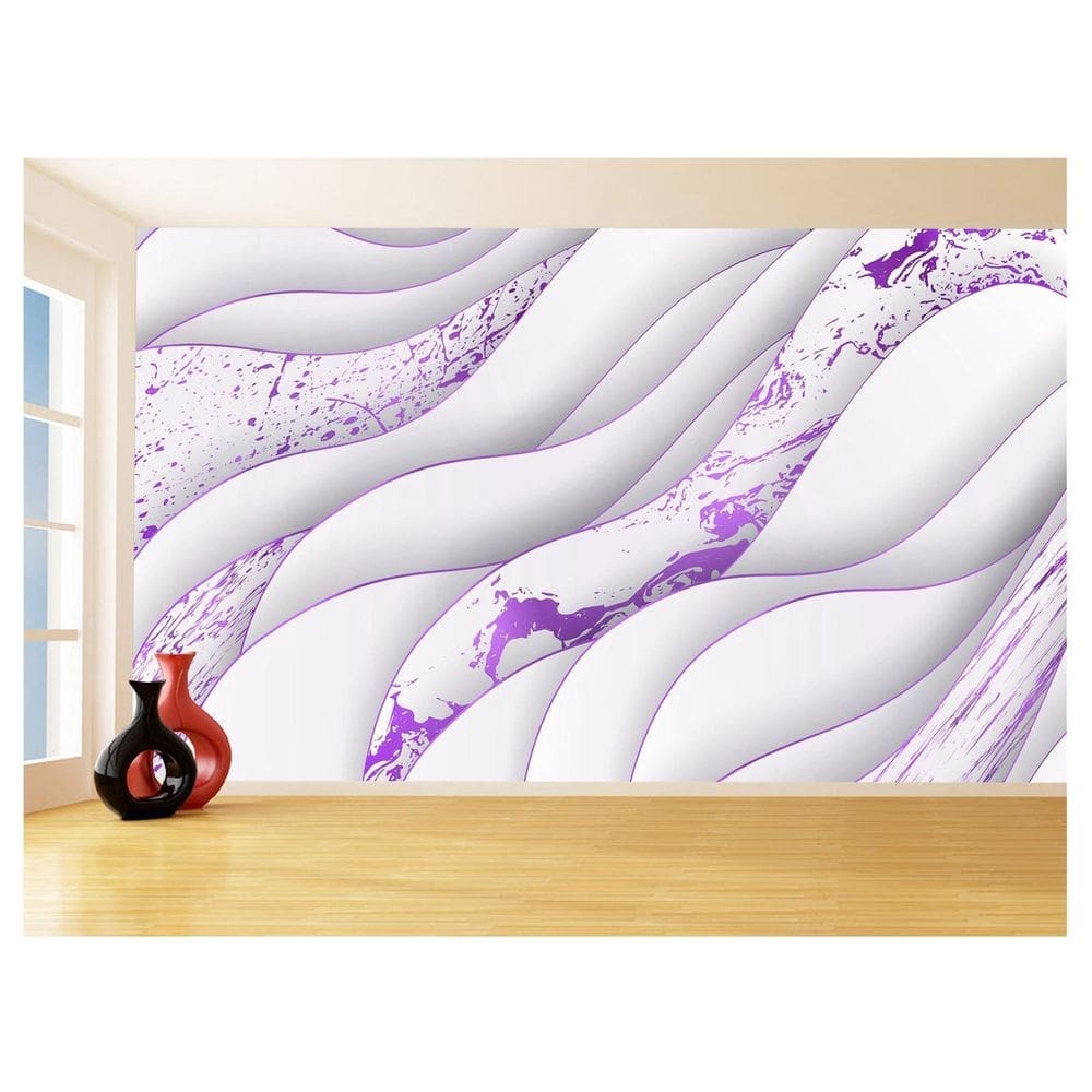 Papel De Parede 3D Estilo Marmore Cores Formas 3,5M Mbr15
