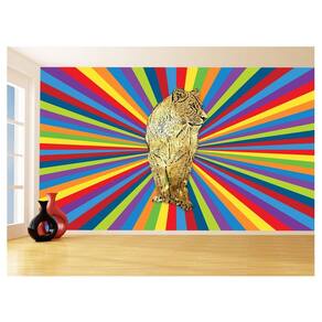 Papel De Parede Animais Pop Art Leoa Colorido 3,5M Pxa453