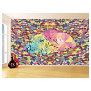 Papel De Parede 3D Animais Pop Art Cachorro Pet 3,5M Pxa211