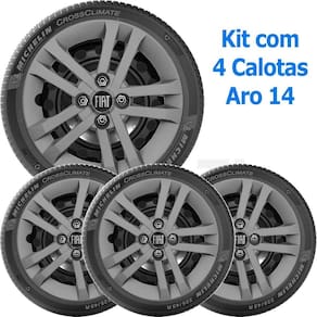 4x calota fiat mobi argo novo uno 2021 aro 14 grafite 294cb