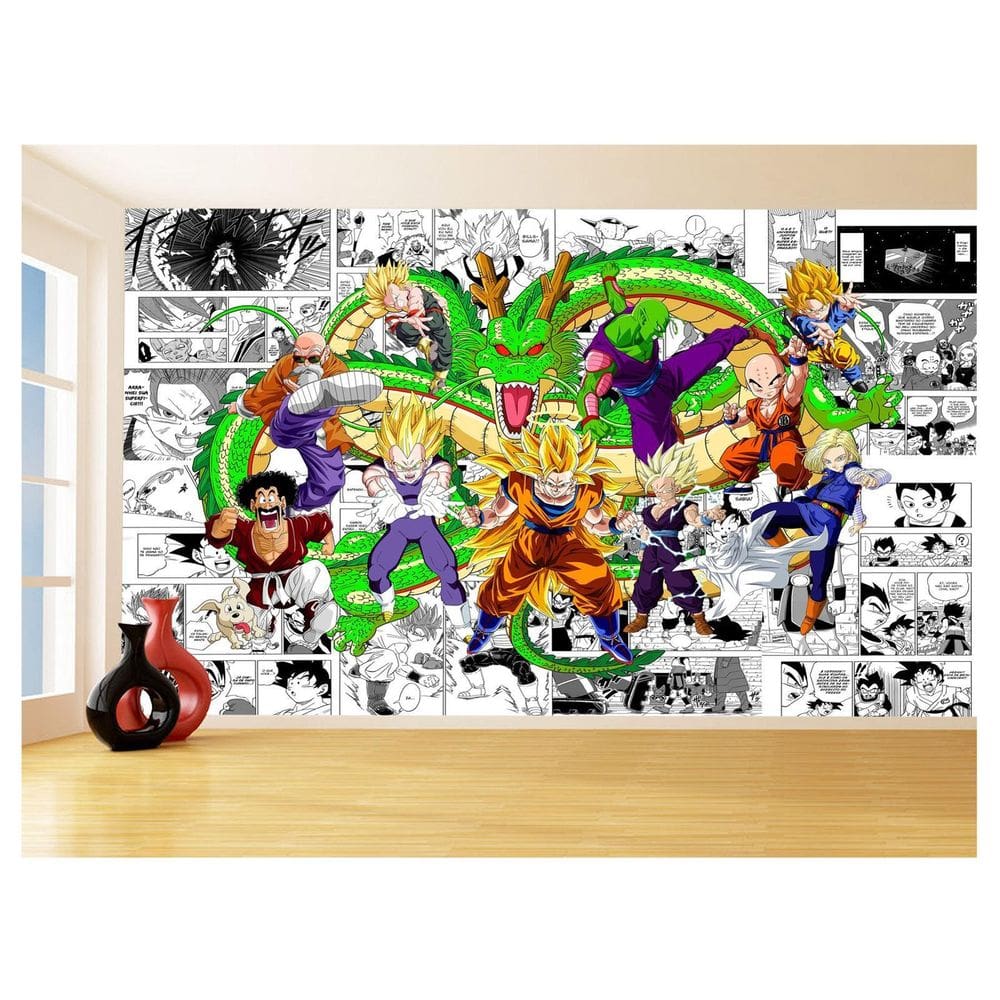 Papel De Parede Dragon Ball Goku Vegeta Anime 3,5M Dbz210