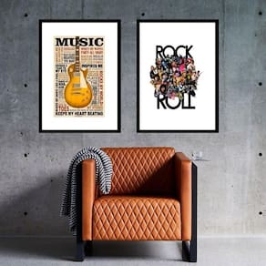 Kit 2 Quadros Music Rock - 60X48Cm