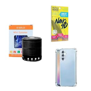 Capinha samsung a34 + caixa de som bluetooth + película 9d