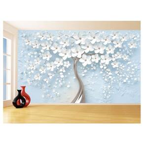 Papel De Parede 3D Floral Textura Sala Flores 3,5M Xfl353