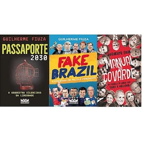 Kit 3 livros guilherme fiuza manual do covarde + fake brazil