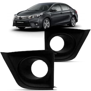 Par moldura farol milha corolla 2015 a 2017 preta com furo