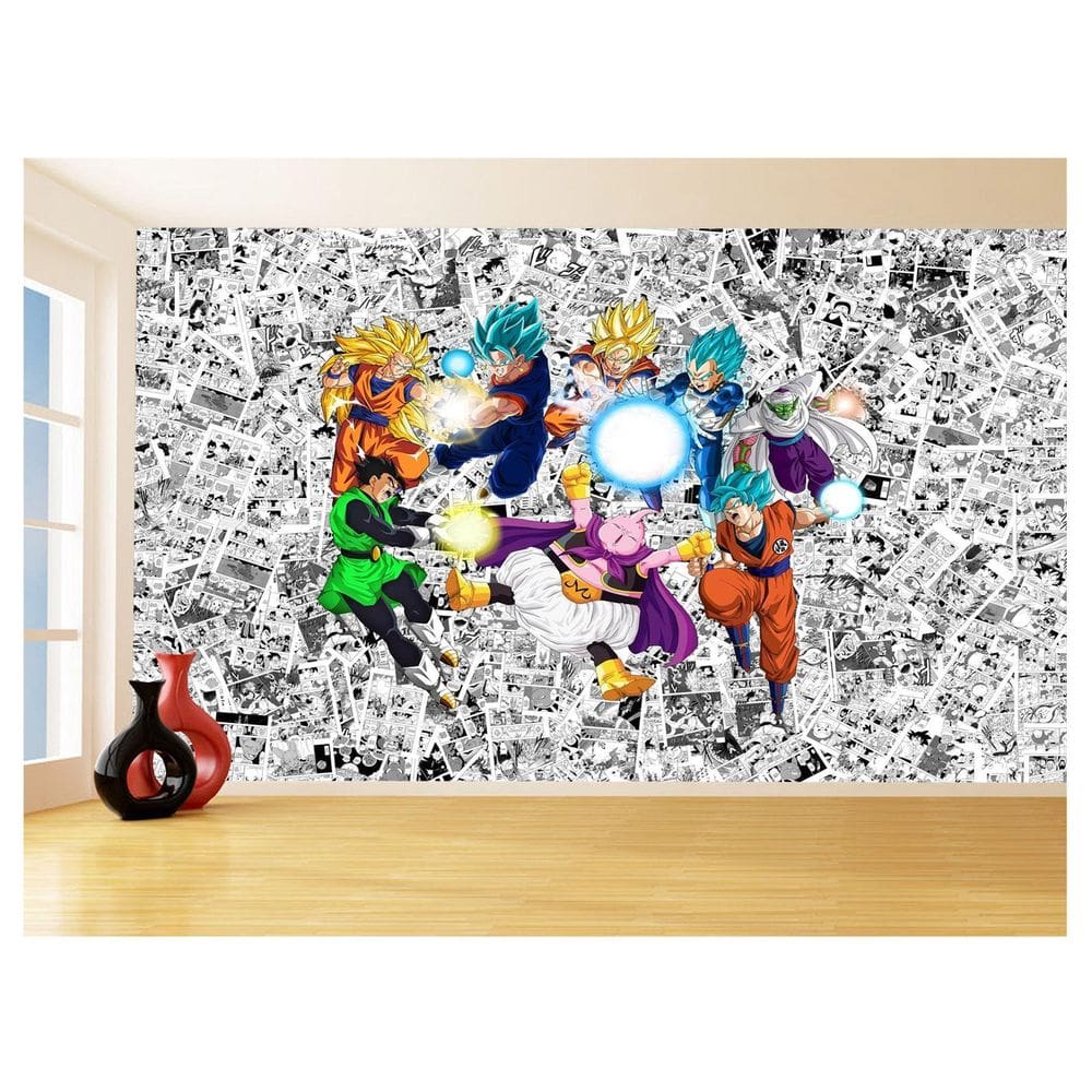 Papel De Parede Dragon Ball Goku Vegeta Anime 3,5M Dbz149