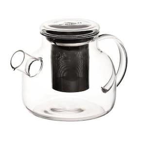 Bule chaleira de vidro borossilicato infusor em aço inox 1l