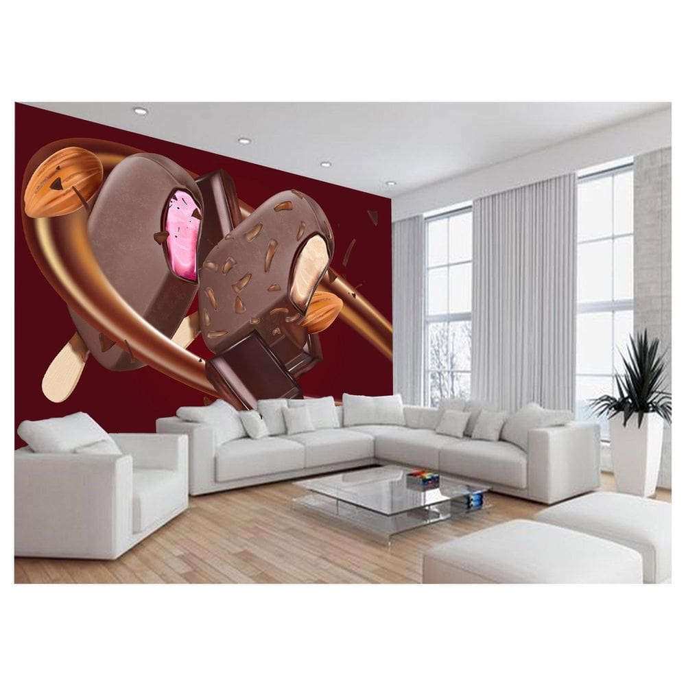 Papel De Parede 3D Alimentos Sorveteria Sorvete 3,5M Al396