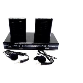 Kit duplo microfone de lapela transmissão lelong le-910