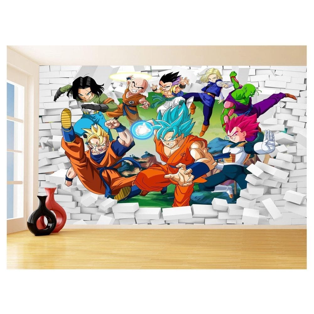 Papel De Parede 3D Dragon Ball Goku Vegeta Anime 3,5M Dbz31