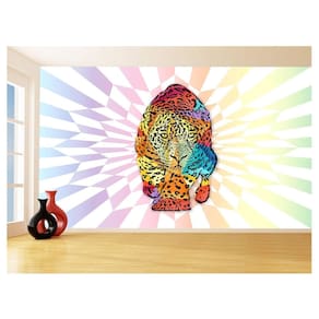 Papel De Parede 3D Animais Pop Art Onça Pintada 3,5M Pxa82