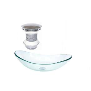 Cuba de vidro oval 55cm jateado + valvula click