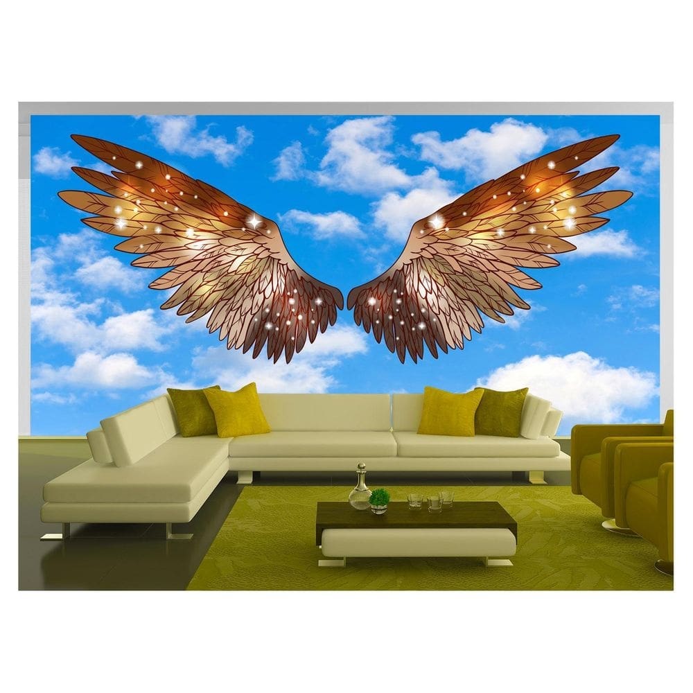 Papel De Parede 3D Arte Asas Selfie Insta Cores 3,5M Tra324