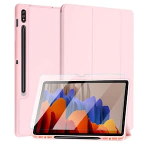 Capa smartcase tpu slot para galaxy tab s7 plus t790 + vidro