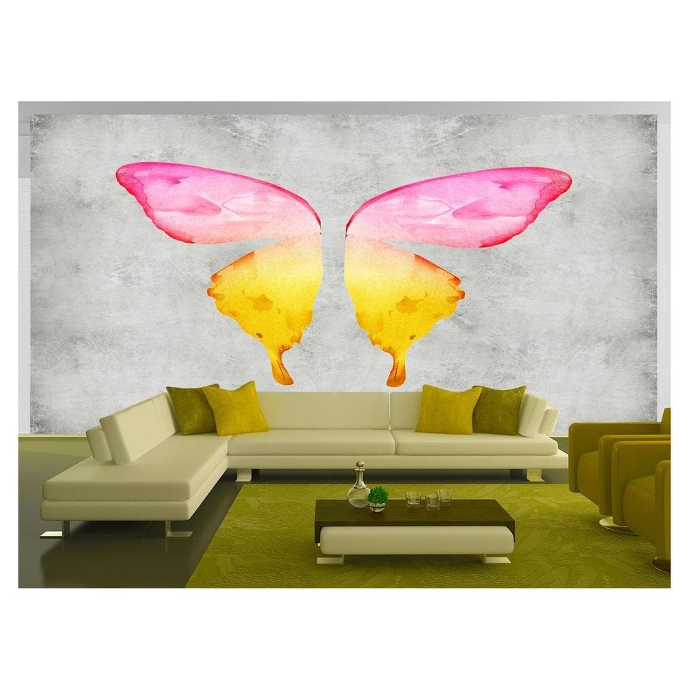 Papel De Parede 3D Arte Asas Selfie Insta Cores 3,5M Tra358