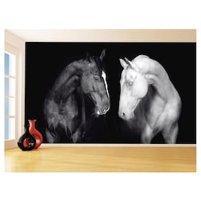 Papel De Parede Animais Casal Cavalos Fazenda 3,5M Anm326