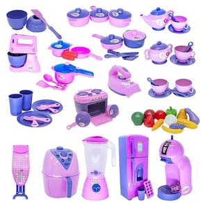 Super kit cozinha infantil eletro legumes café frutas 63pç