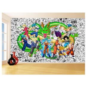 Papel De Parede 3D Dragon Ball Goku Vegeta Anime 3,5M Dbz98