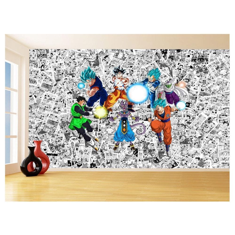 Papel De Parede Dragon Ball Goku Vegeta Anime 3,5M Dbz146