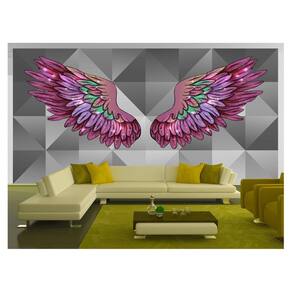 Papel De Parede 3D Arte Asas Selfie Insta Cores 3,5M Tra261