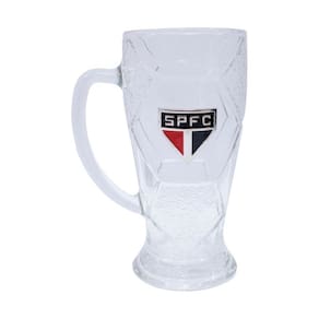 Caneca vidro bola futebol 630ml tricolor são paulo