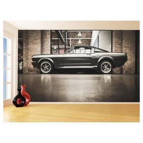 Papel De Parede 3D Carro Antigo Ford Mustang Hot 3,5M Cxr54