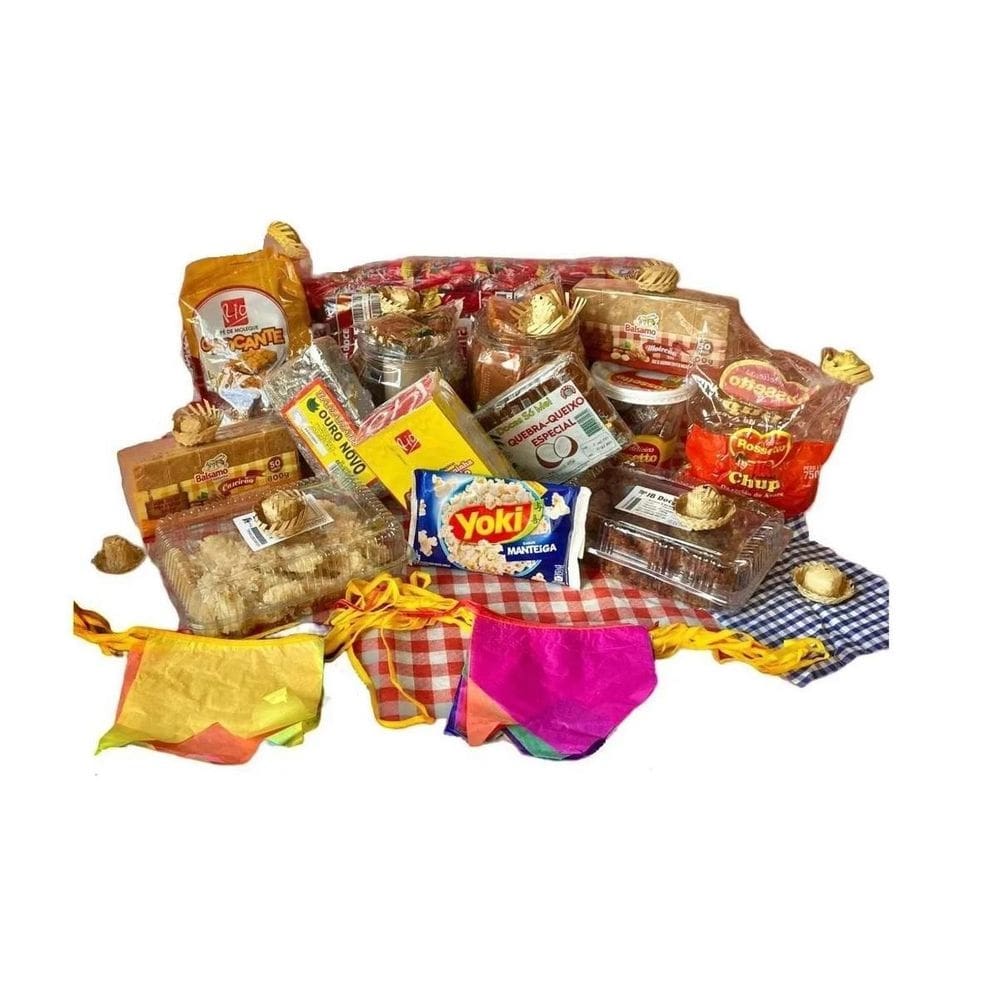 Kit Para 100 Pessoas Doces Festa Junina Grande +Bandeirinhas