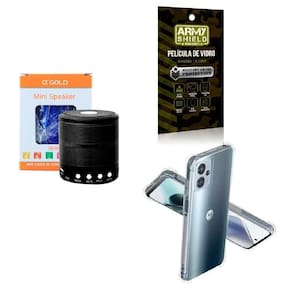 Capinha motorola g13 + caixa de som bluetooth + película 3d