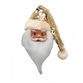 Rosto papai noel dourado 20cm