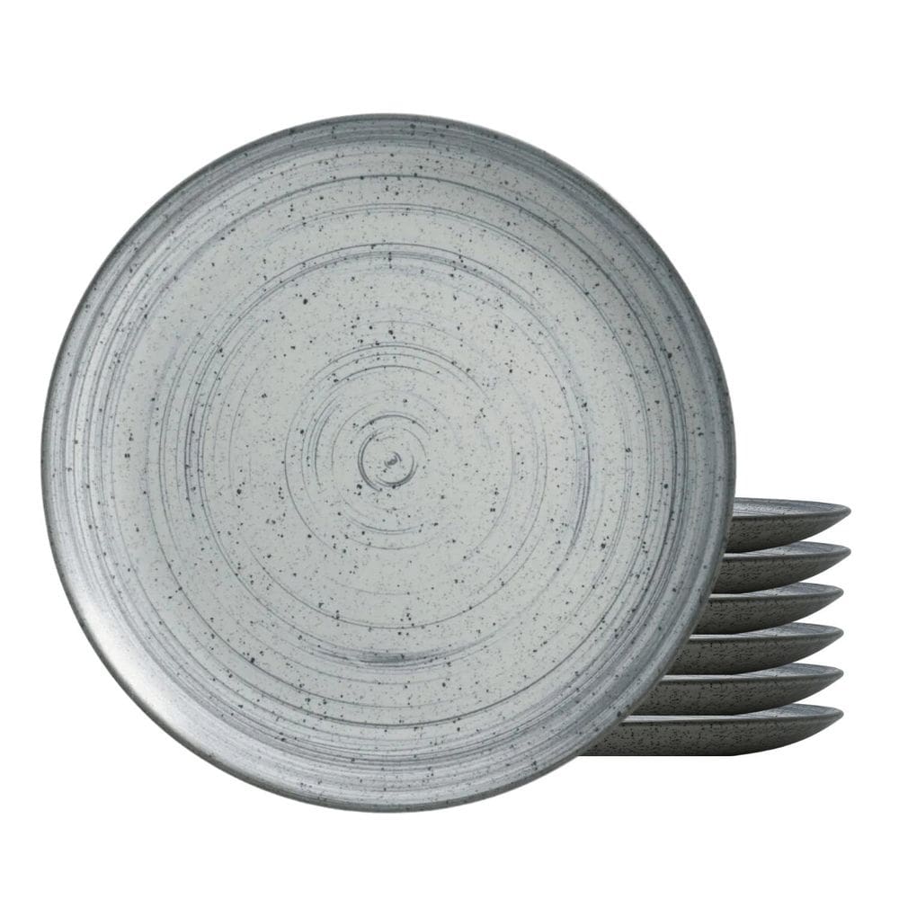 Jogo De Pratos Raso Cerâmica Kit 6Pcs 29Cm Kya Gray Alleanza
