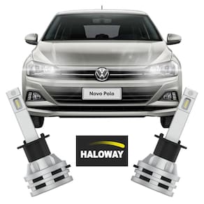 Par lâmpada led farol alto polo 2017/2022 6500k haloway