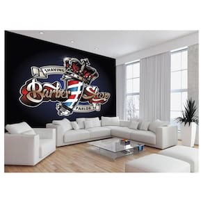 Papel De Parede 3D Barbearia Barber Shop Logo 3,5M Brb40