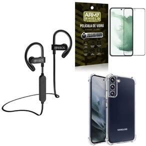 Capinha samsung s22 plus + fone bluetooth hs188 +película 3d