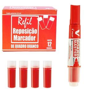 Pincel marcador de quadro branco pilot recarregavel+12 carga