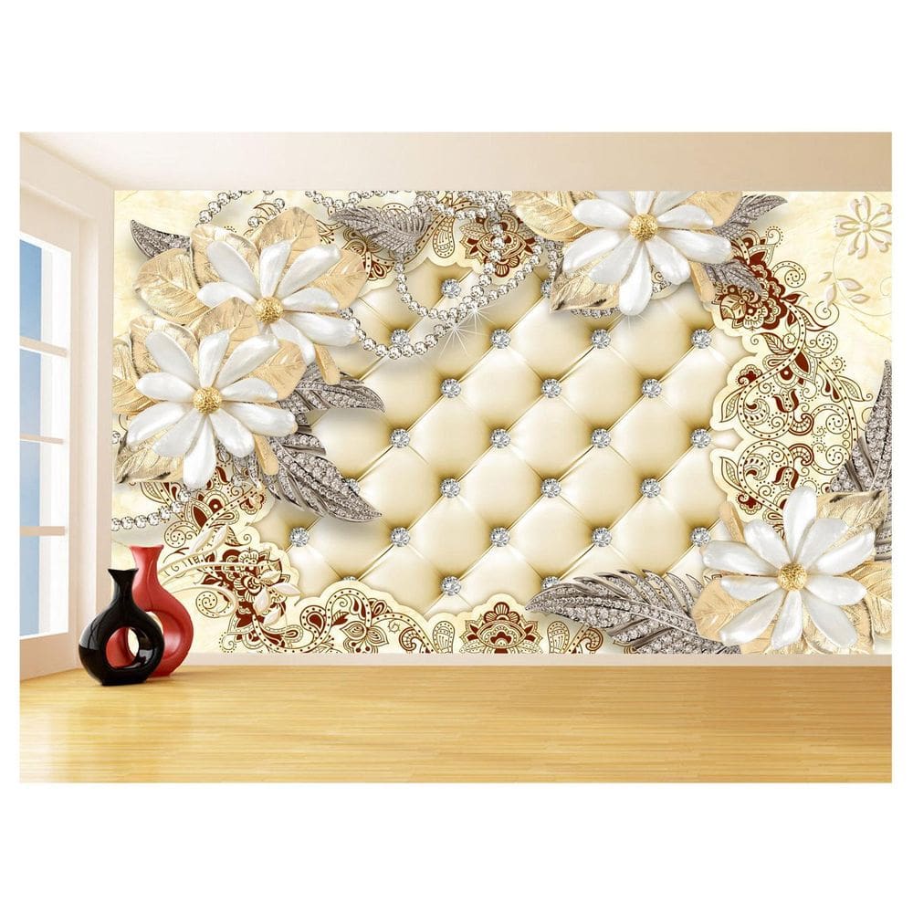 Papel De Parede 3D Floral Textura Sala Flores 3,5M Xfl356