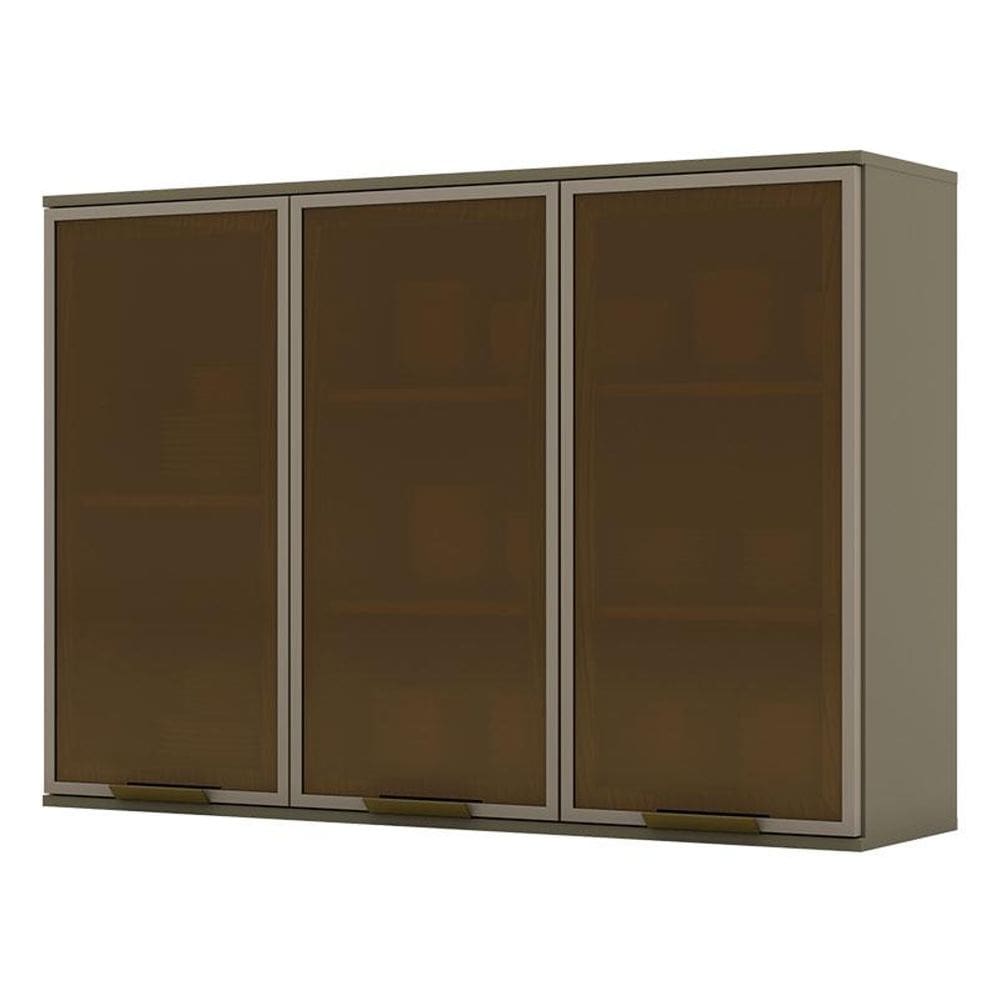 Armário Aéreo Connect 3 Portas de Vidro 120 cm Duna – Henn