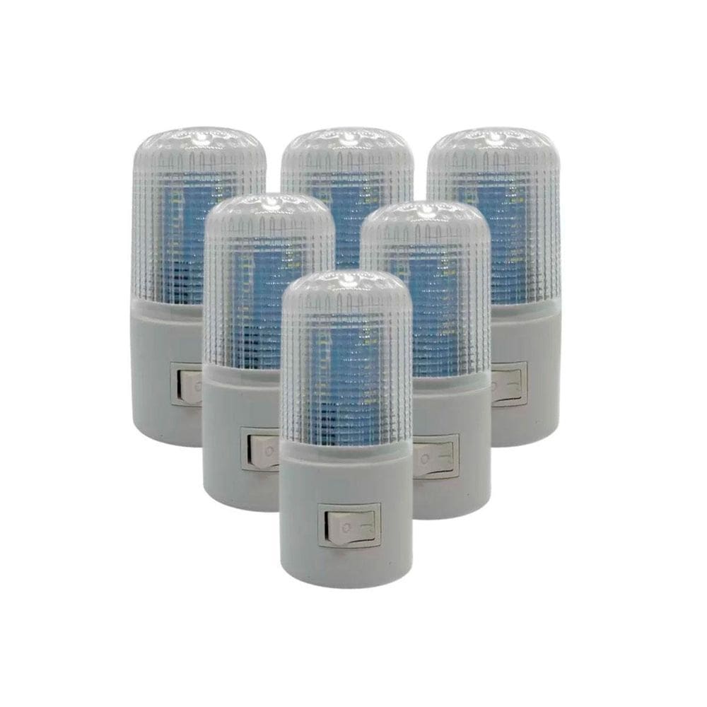 Kit 6 mini luminária tomada abajur led iluminação noturna