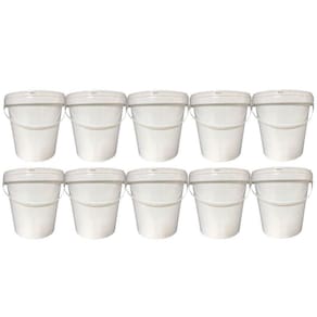 Balde De Plástico Fermentador 3.6L Com Tampa 10 Pçs