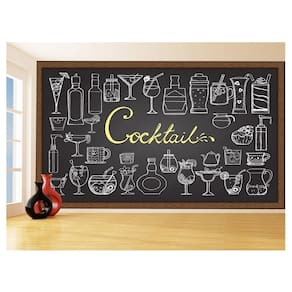Papel De Parede Estilo Lousa Bebdias Bar Drink 3,5M Lcb20