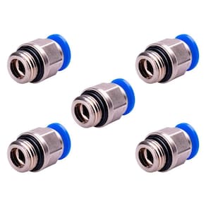 Conexão pneumática reta macho rosca 12mm x 1/2 - 5 unidades