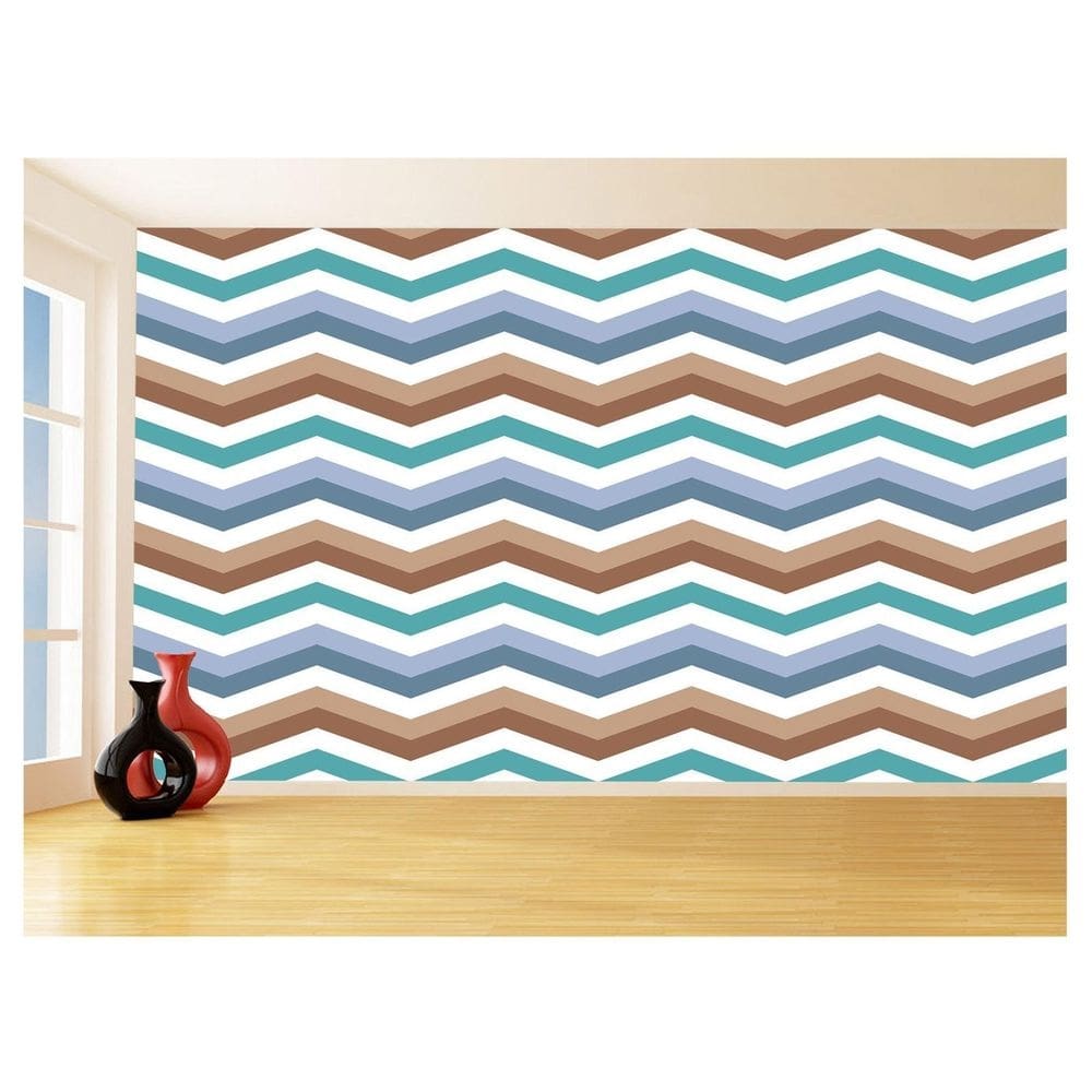 Papel De Parede 3D Sala Chevron Zig Zag Listras 3,5M Zig76