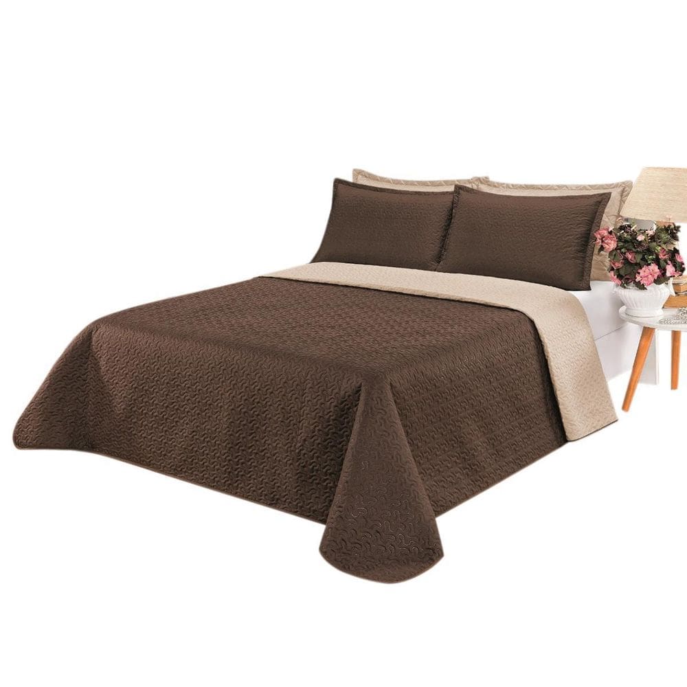 Cobre leito clara queen - kaqui / tabaco