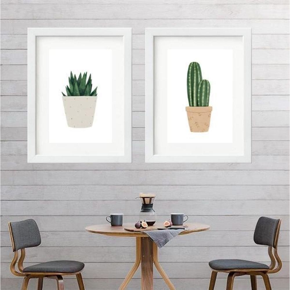 Kit 2 Quadros Cacto E Suculenta - 60X48Cm