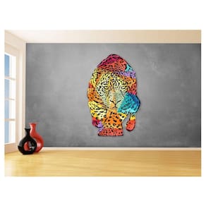 Papel De Parede 3D Animais Pop Art Onça Pintada 3,5M Pxa96