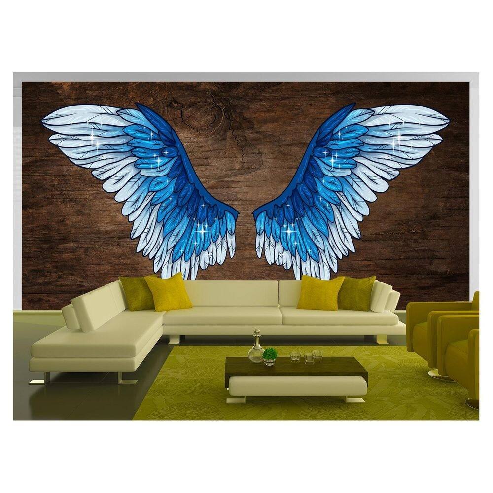 Papel De Parede 3D Arte Asas Selfie Insta Cores 3,5M Tra241
