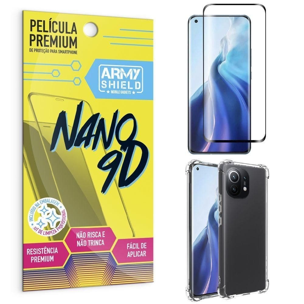 Capinha mi 11 + película premium nano 9d - armyshield